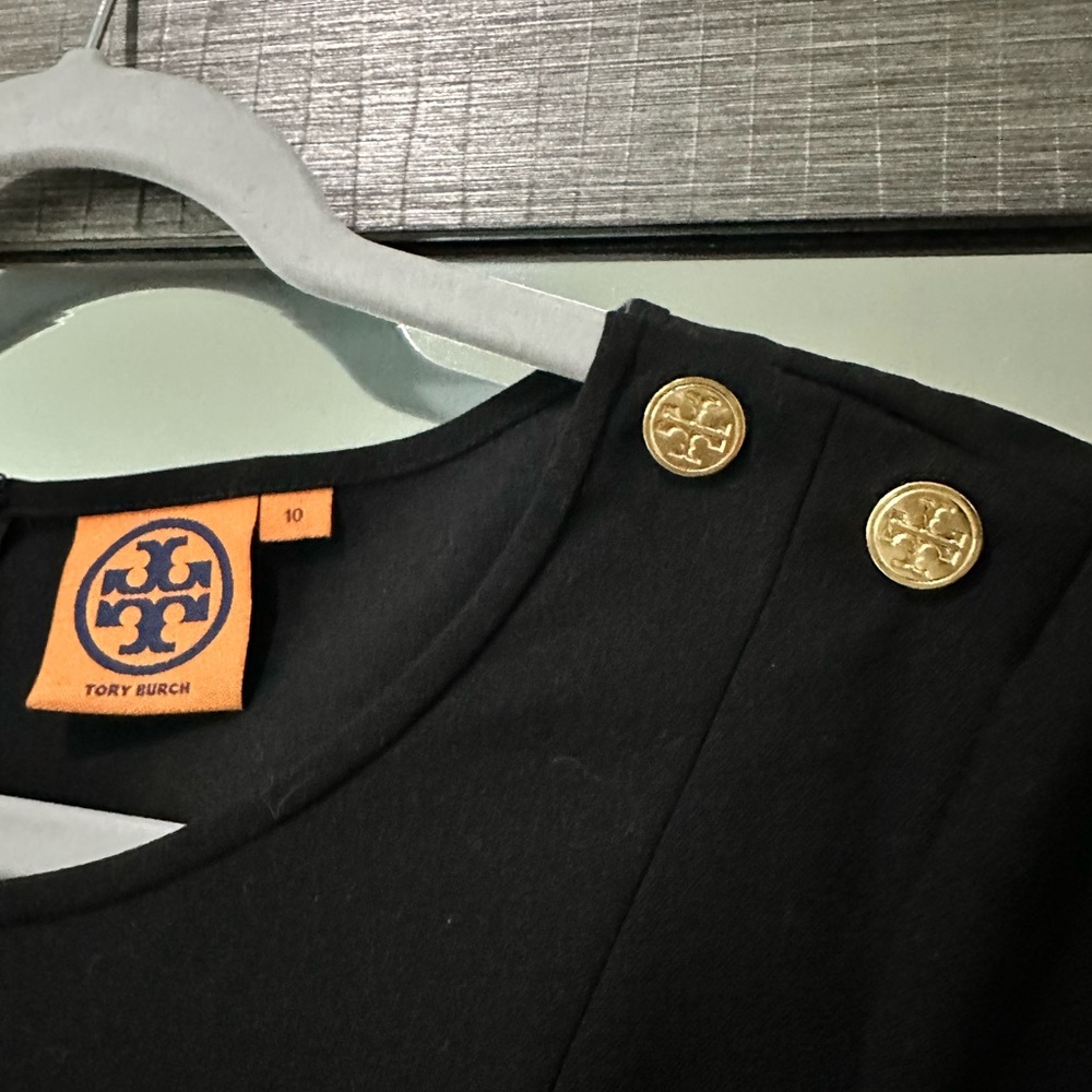 Tory Burch Black Dress with Gold Buttons size 10